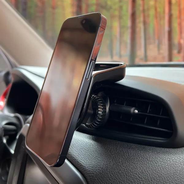 Adaptador com carregador veicular magnético para smartphone e AirPods sem fio 2 em 1 iWill