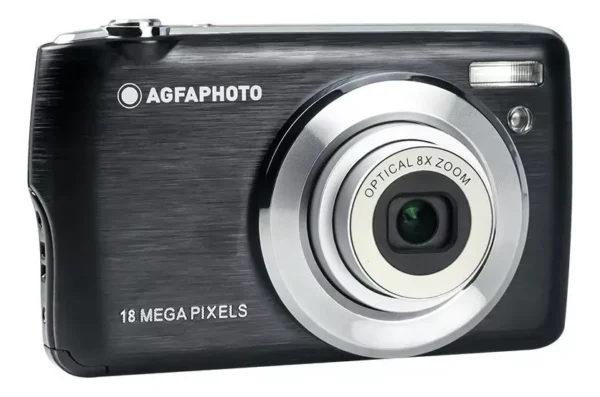 Câmera digital AGFA Photo Realishot DC8200 Compact Cam (18 MP, vídeo Full HD, tela LCD de 2,7 polegadas, zoom óptico de 8X, bateria de lítio e cartão SD de 16 GB)