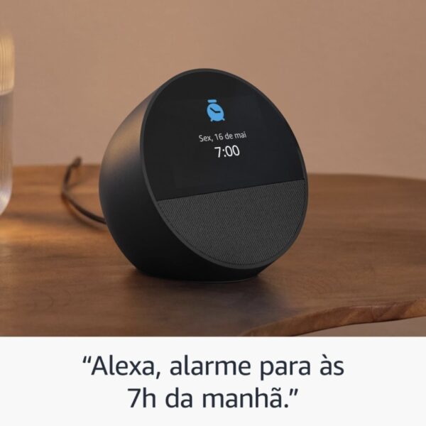 Echo Spot com relógio preta -Alexa Amazon - Image 3