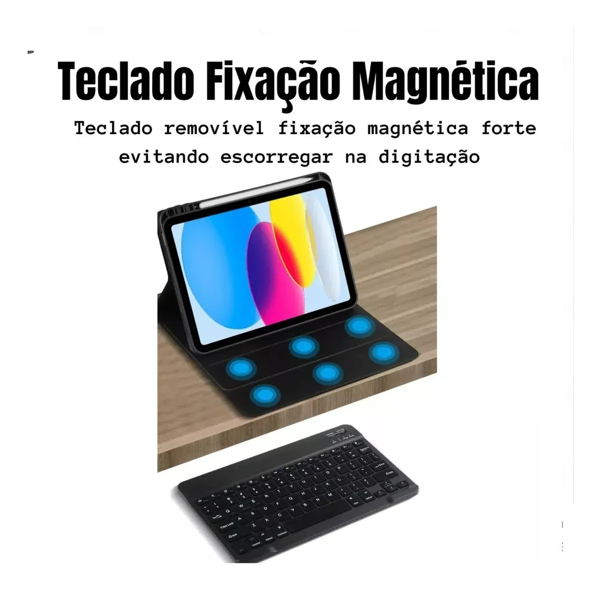 Capa iPad 10.2/10.5 com Teclado bluetooth com touchpad e Compartimento para caneta - Image 3