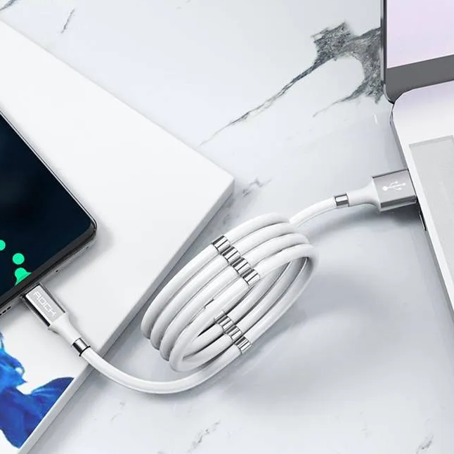 Cabo Magnético Android +iOS Usb-c 180cm branco Rock - Imagem 3