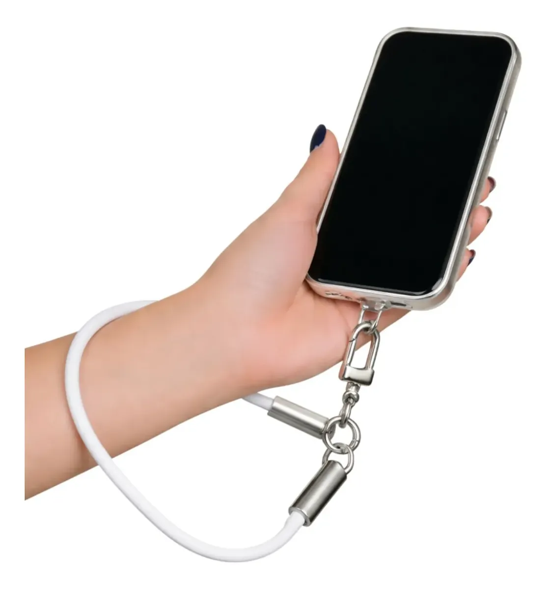 Cordão para celular Cabo USB Tipo C x lightning de mão Wearable Loop Charge Mini